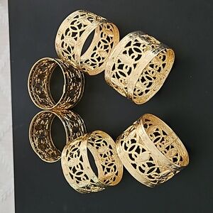 6 gold napkin rings